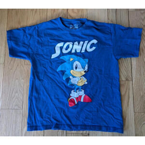 SONIC THE HEDGEHOG T-shirt Youth Size M Blue Graphic